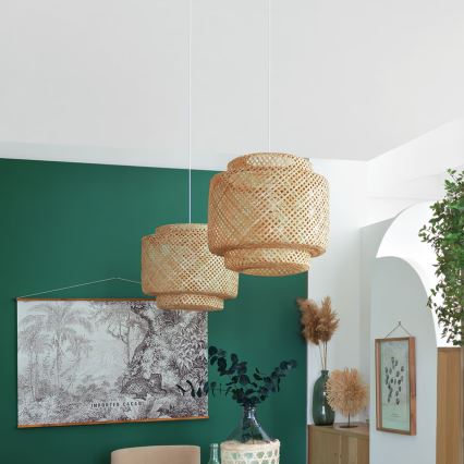 Atmosphera - Lámpara colgante LIBY 1xE27/40W/230V bambú