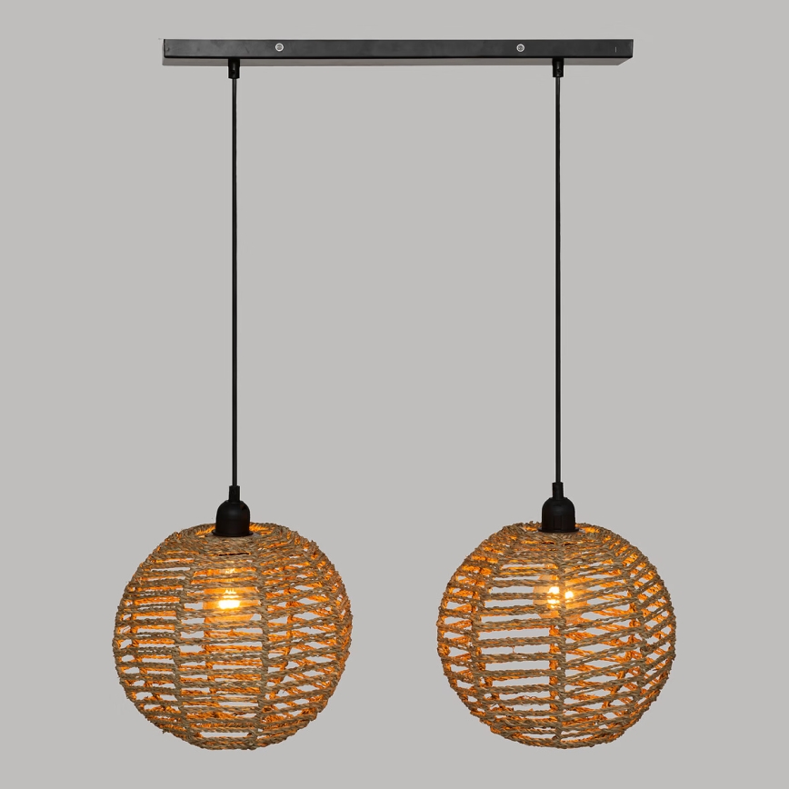 Atmosphera - Lámpara colgante RANA 2xE27/40W/230V ratán