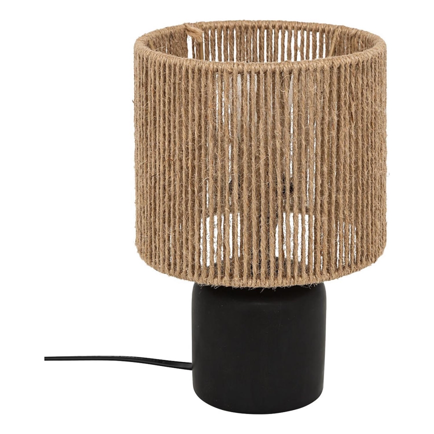 Atmosphera - Lámpara de mesa KOBY 1xE14/40W/230V Cáñamo/negro