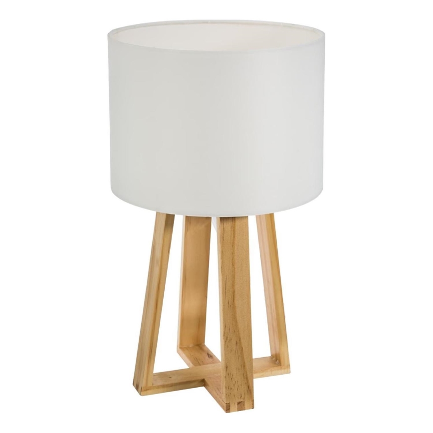 Atmosphera - Lámpara de mesa MOLU 1xE27/25W/230V pino/blanco