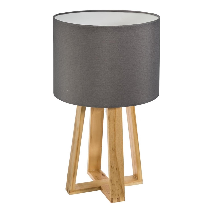 Atmosphera - Lámpara de mesa MOLU 1xE27/25W/230V pino/gris
