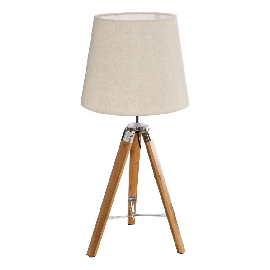 Atmosphera - Lámpara de mesa RUNO 1xE27/25W/230V bambú/color crema