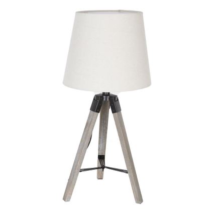 Atmosphera - Lámpara de mesa RUNO 1xE27/25W/230V madera/blanco