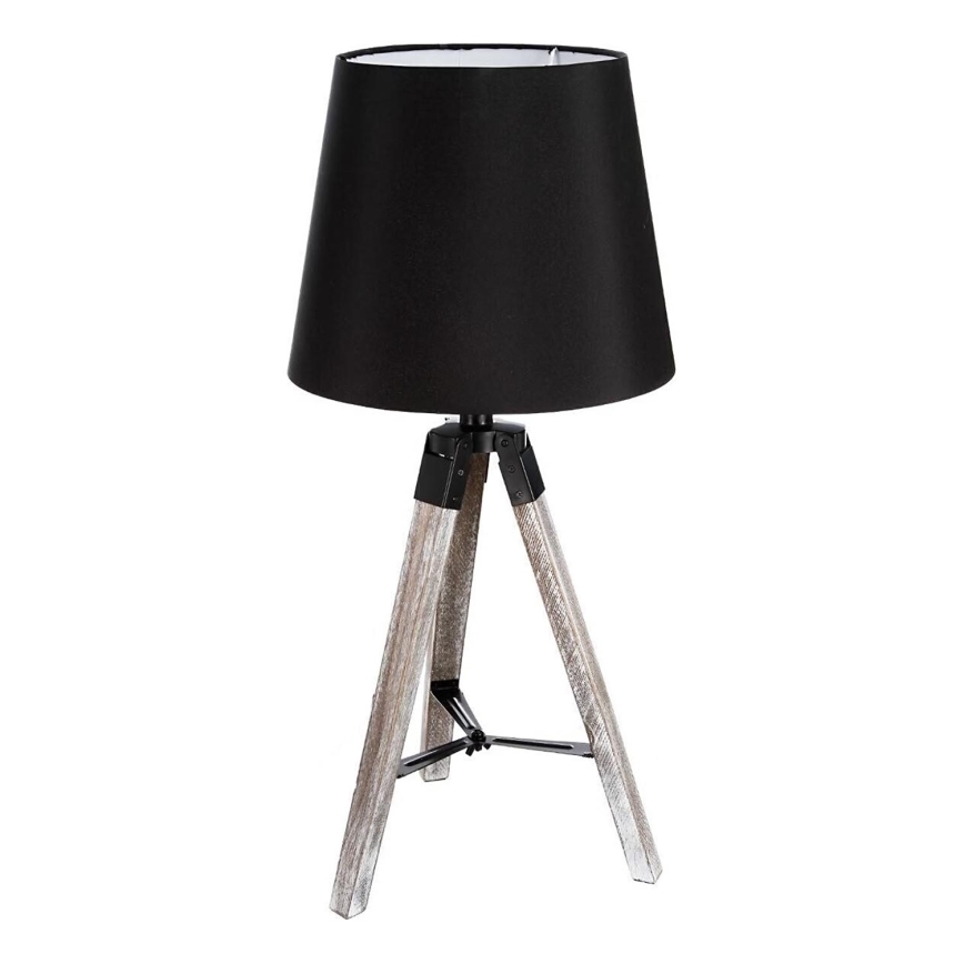 Atmosphera - Lámpara de mesa RUNO 1xE27/25W/230V madera/negro