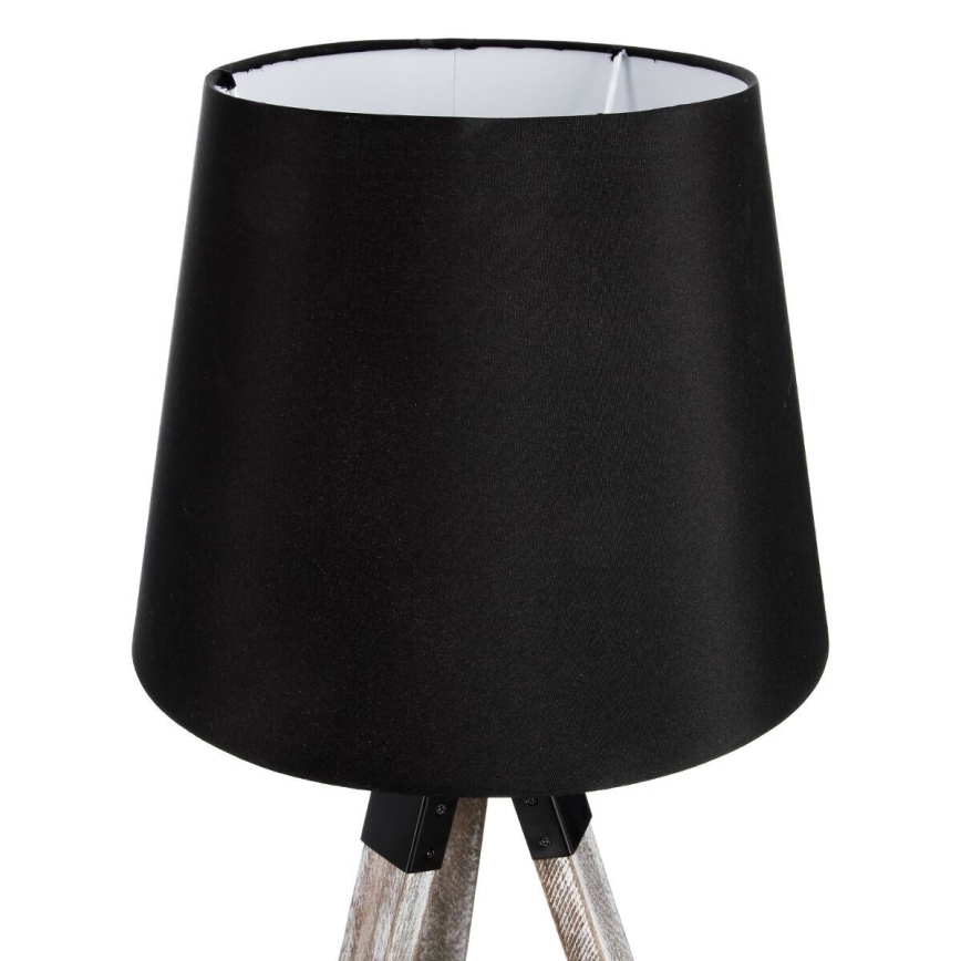 Atmosphera - Lámpara de mesa RUNO 1xE27/25W/230V madera/negro