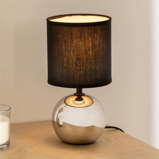 Atmosphera - Lámpara de mesa TIMÉO 1xE14/60W/230V cromo brillante/negro