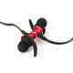 Auriculares bluetooth con micrófono y reproductor MicroSD negro/rojo