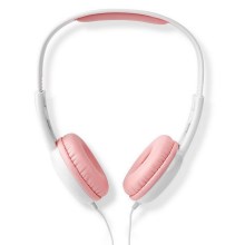 Auriculares con cable rosa / blanco