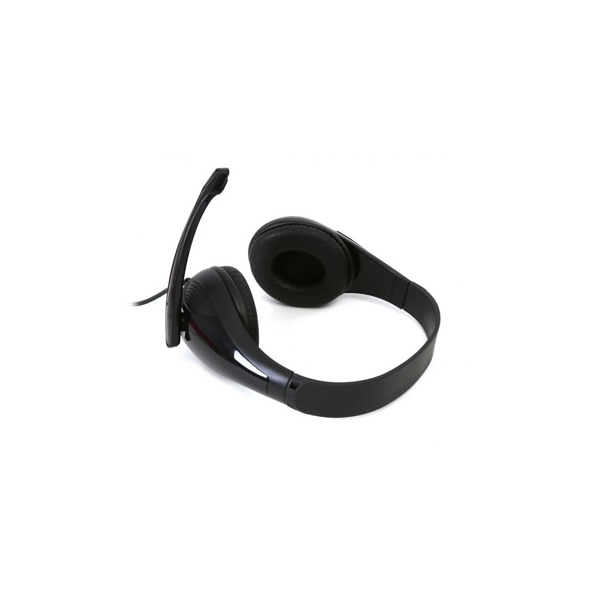 Auriculares con cable y micrófono negro
