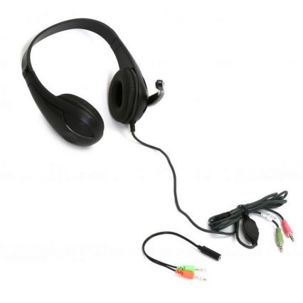 Auriculares con cable y micrófono negro