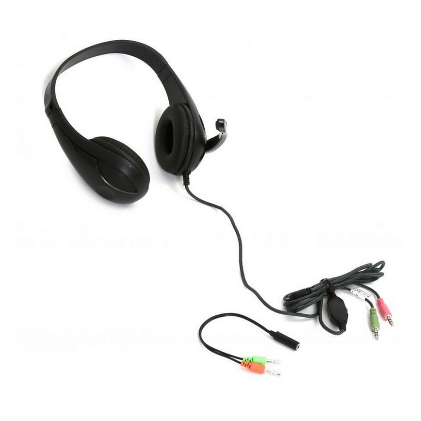 Auriculares con cable y micrófono negro
