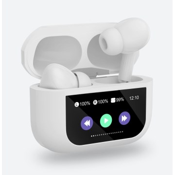 Auriculares inalámbricos con pantalla LCD blanco