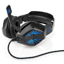 Auriculares LED Gaming con micrófono negro/azul