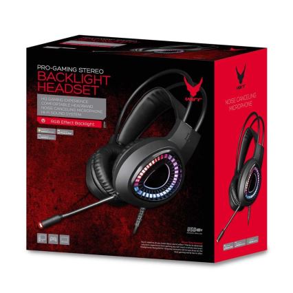 Auriculares LED RGB para juegos VARR con micrófono 7.1