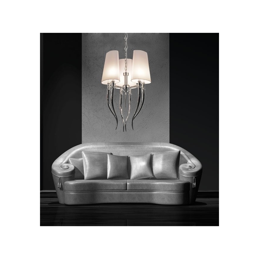 Azzardo AZ0028 - Lámpara colgante con cadena DIABLO 6xE14/11W/230V blanco