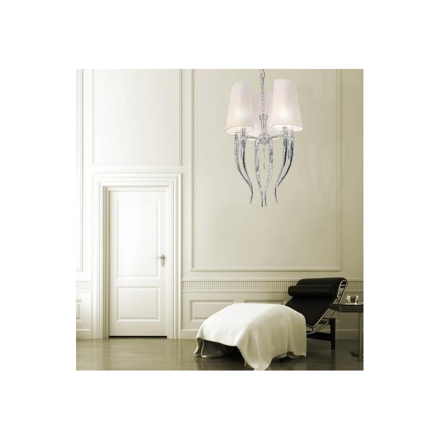Azzardo AZ0028 - Lámpara colgante con cadena DIABLO 6xE14/11W/230V blanco