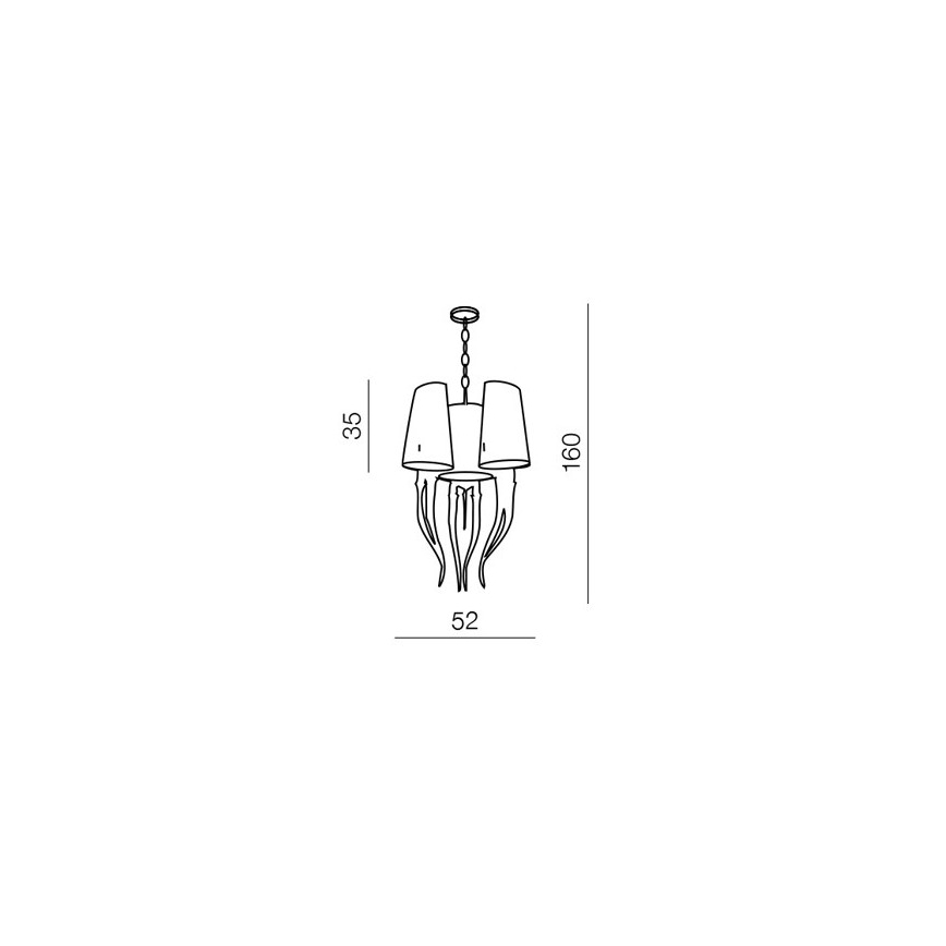 Azzardo AZ0028 - Lámpara colgante con cadena DIABLO 6xE14/11W/230V blanco