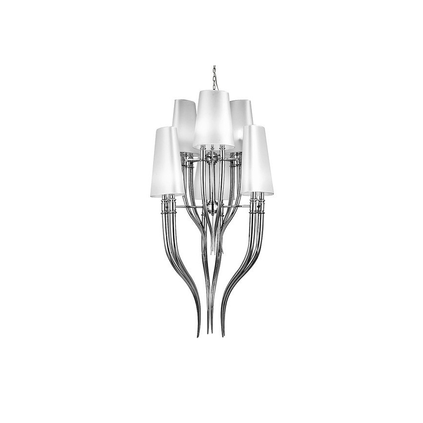 Azzardo AZ0173 - Lámpara araña con cadena DIABLO 12xE14/11W/230V blanco