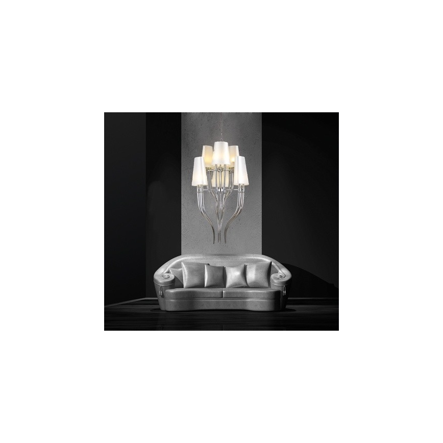 Azzardo AZ0173 - Lámpara araña con cadena DIABLO 12xE14/11W/230V blanco