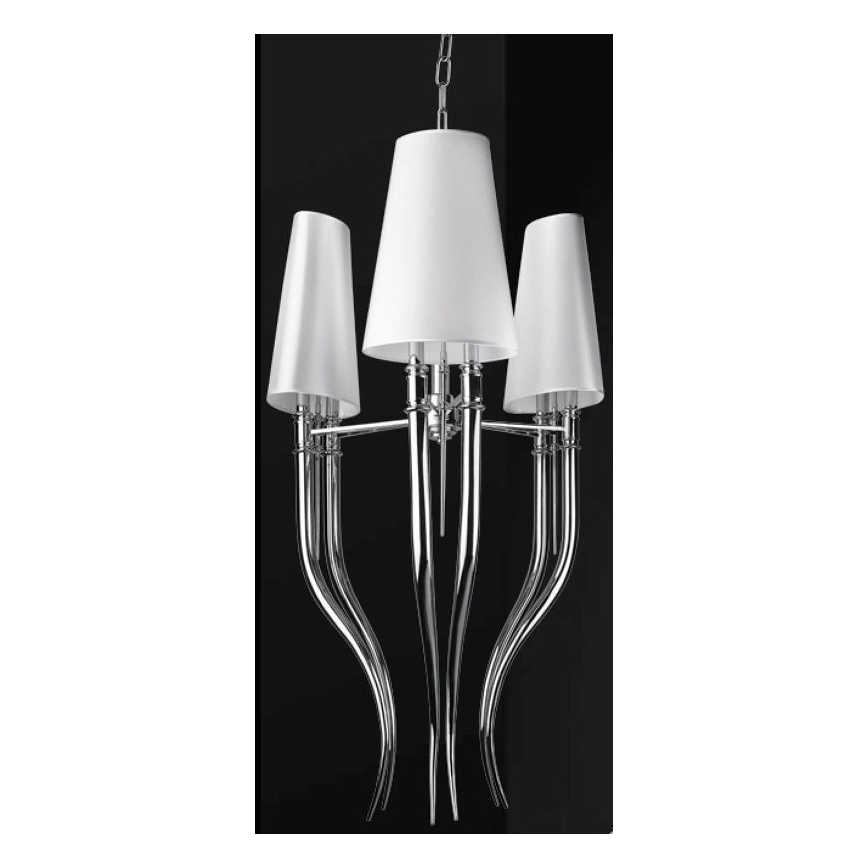 Azzardo AZ1232 - Lámpara araña con cadena DIABLO 6xE14/11W/230V blanco