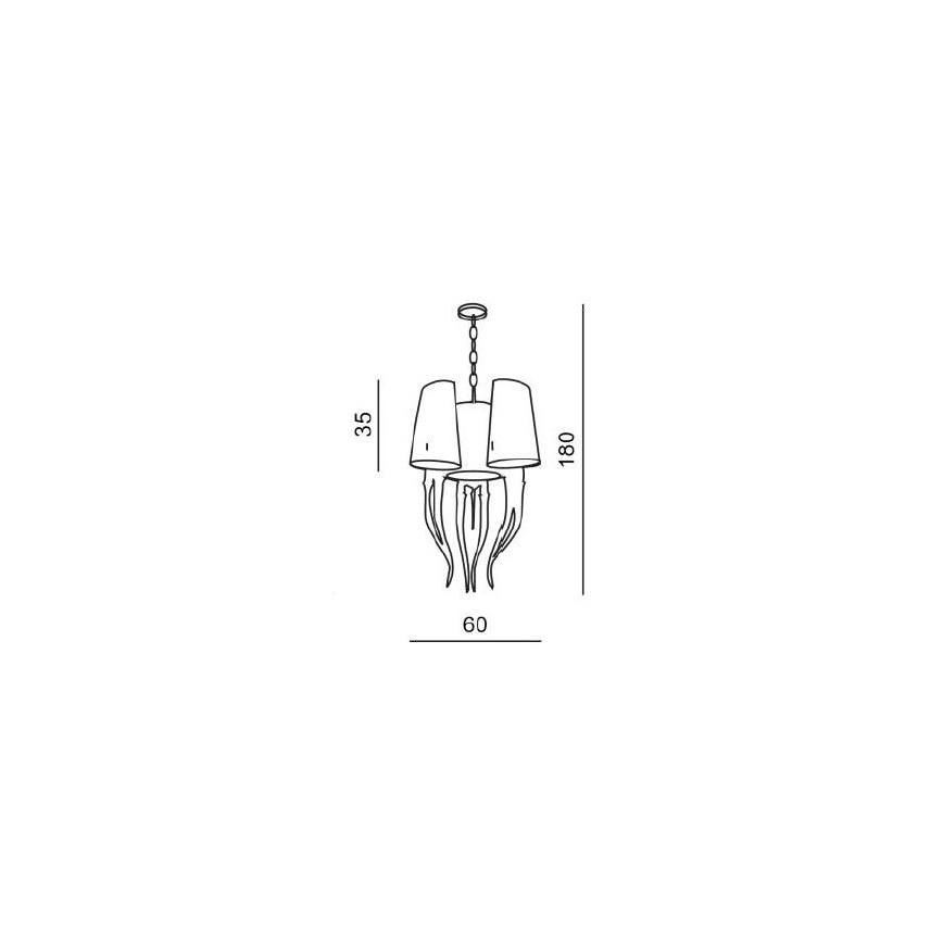 Azzardo AZ1232 - Lámpara araña con cadena DIABLO 6xE14/11W/230V blanco