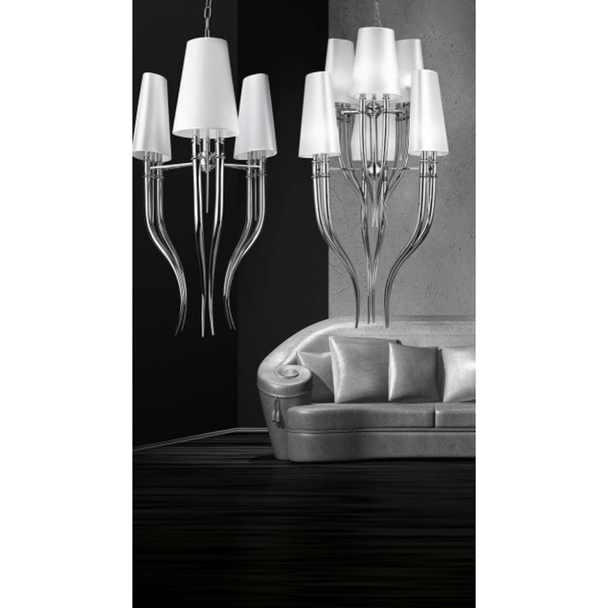 Azzardo AZ1344 - Lámpara Araña con cadena DIABLO 6xE14/11W/230V negro
