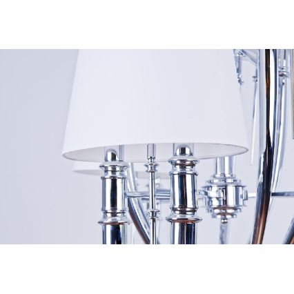 Azzardo AZ1389 - Lámpars araña con cadena DIABLO 12xE14/11W/230V blanco