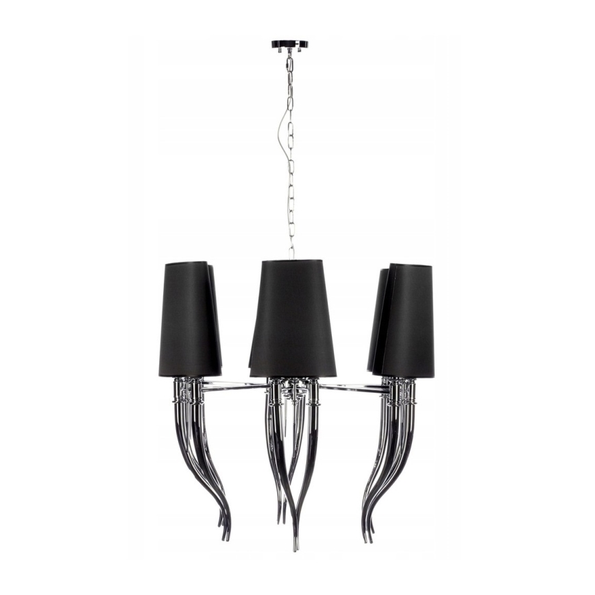 Azzardo AZ1390 - Lámpara araña con cadena DIABLO 12xE14/11W/230V negro