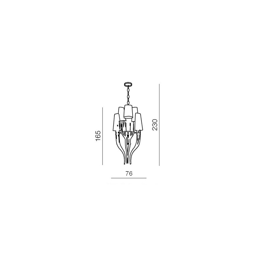 Azzardo AZ1417 - Lámpara araña con cadena DIABLO 12xE14/11W/230V negro