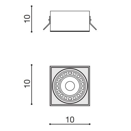 Azzardo AZ2872 - Lámpara empotrada NOVA 1xGU10-ES111/50W/230V