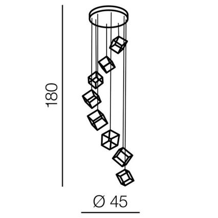 Azzardo AZ3151 - Lámpara de araña LED regulable por cable STRANGE LED/150W/230V