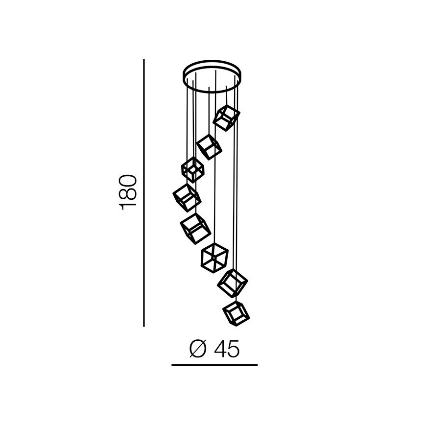 Azzardo AZ3151 - Lámpara de araña LED regulable por cable STRANGE LED/150W/230V