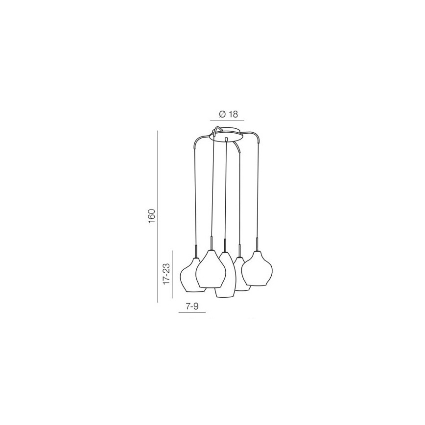 Azzardo AZ3172 - Lámpara colgante MILANO 5xG9/40W/230V