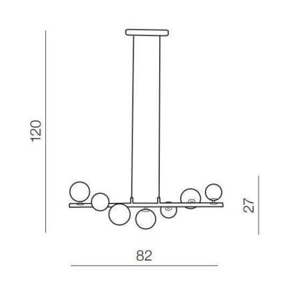 Azzardo AZ4406 - Lámpara colgante SYBILLA 7xG9/25W/230V negro