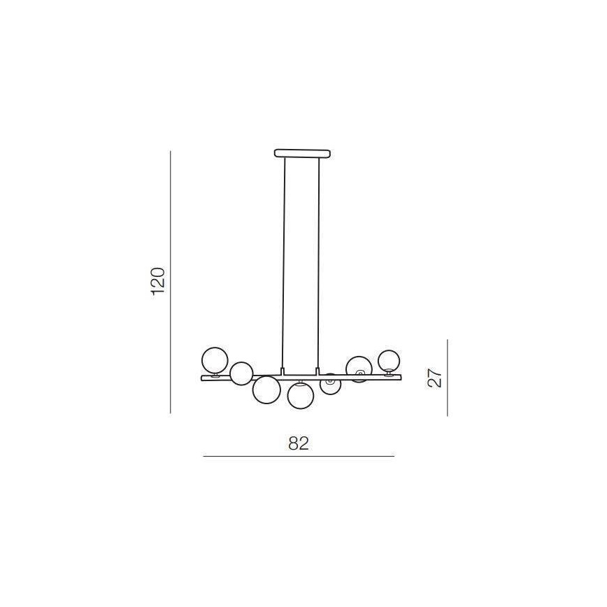 Azzardo AZ4406 - Lámpara colgante SYBILLA 7xG9/25W/230V negro