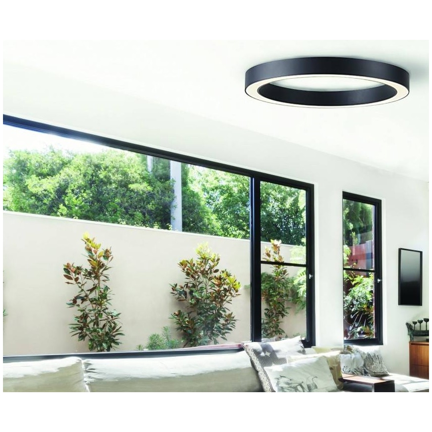Azzardo AZ5035 - Plafón LED regulable MARCO LED/60W/230V negro + control remoto