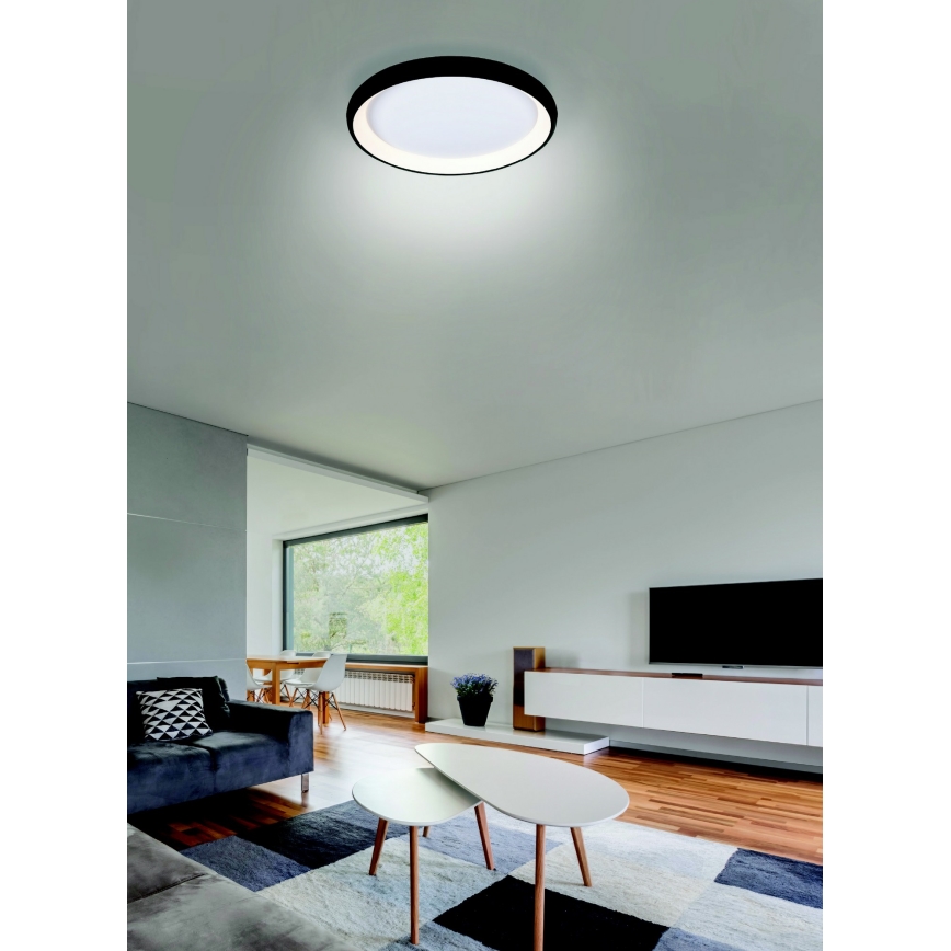 Azzardo AZ5069 - Plafón LED regulable ANTONIO LED/32W/230V negro + control remoto