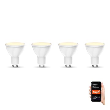 B.K. Licht 1261 - SET 4x Bombilla LED regulable GU10/5,5W/230V Wi-Fi Tuya 2700K