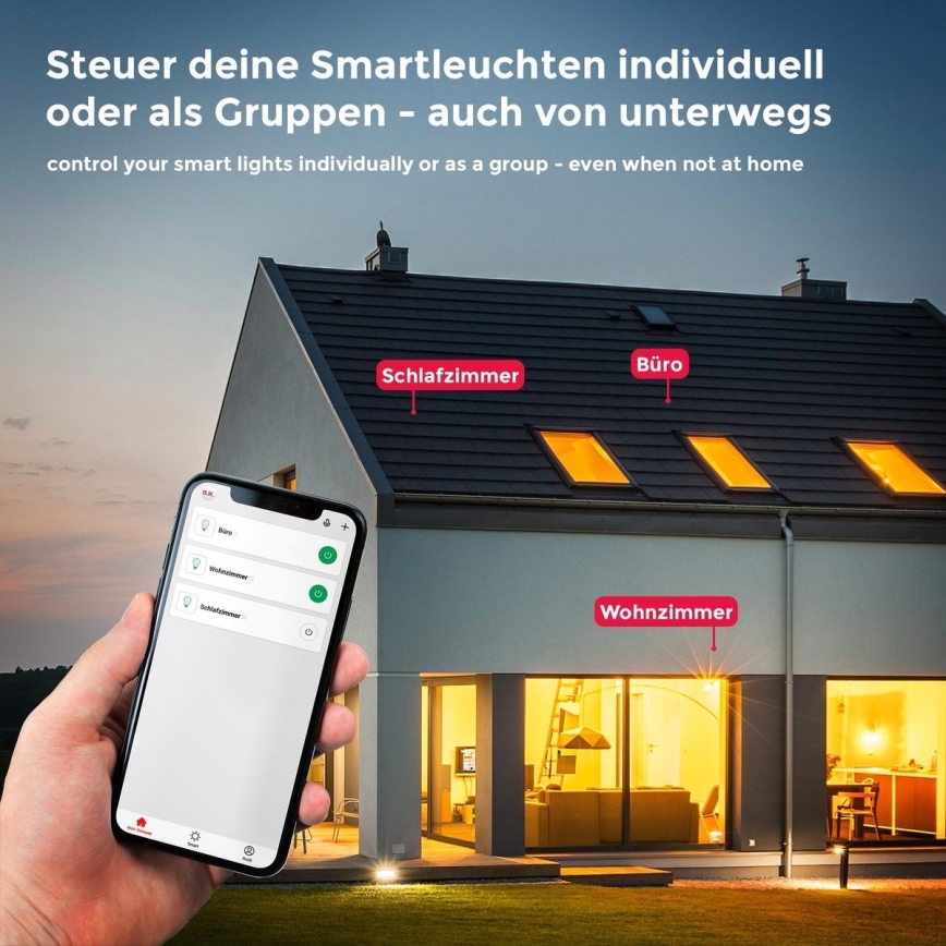 B.K. Licht 1261 - SET 4x Bombilla LED regulable GU10/5,5W/230V Wi-Fi Tuya 2700K