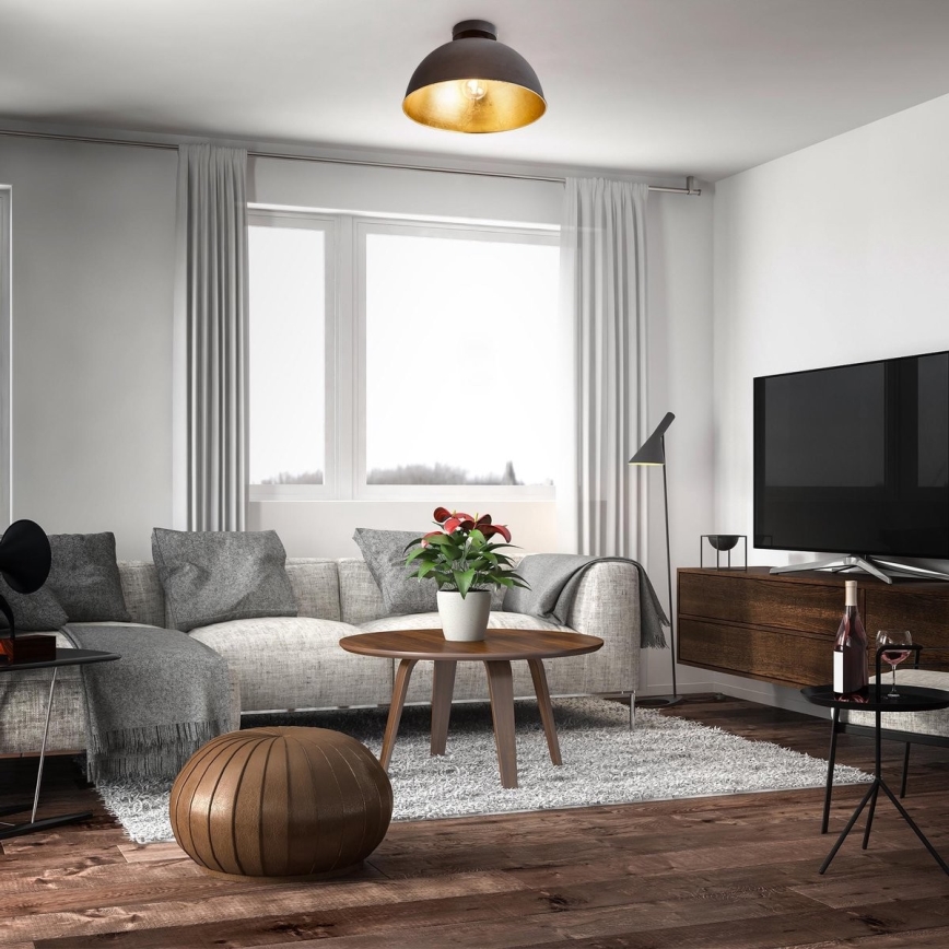 B.K. Licht 1322 - Plafón 1xE27/60W/230V negro/dorado