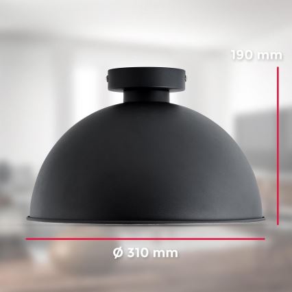 B.K. Licht 1322 - Plafón 1xE27/60W/230V negro/dorado