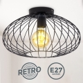 B.K. Licht 1398 - Lámpara de techo RETRO 1xE27/40W/230V negro