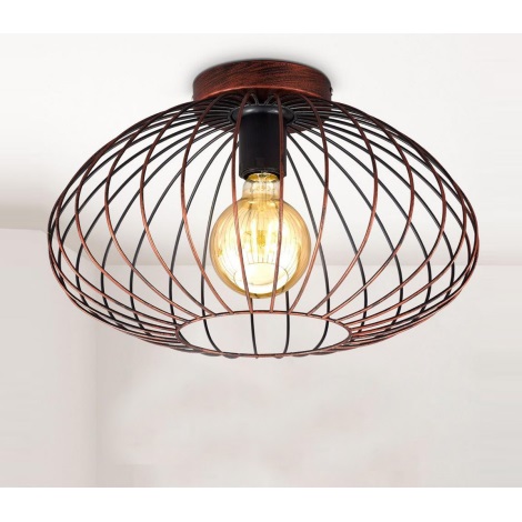 B.K. Licht 1471 - Lámpara de techo RETRO 1xE27/40W/230V cobre
