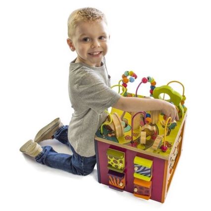 B-Toys - Cubo interactivo Zoo madera de caucho