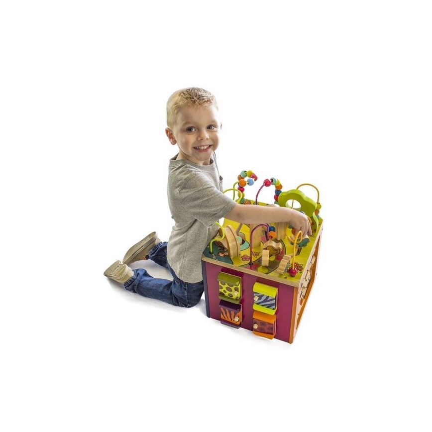 B-Toys - Cubo interactivo Zoo madera de caucho
