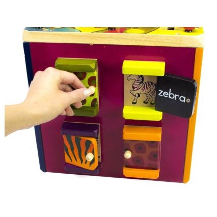 B-Toys - Cubo interactivo Zoo madera de caucho