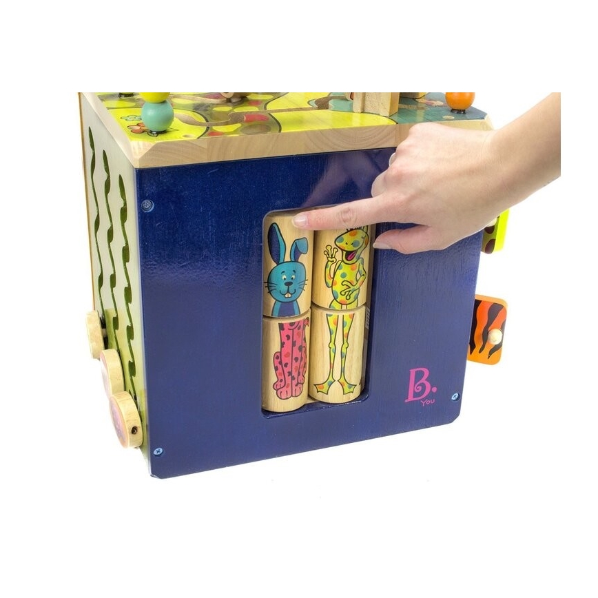 B-Toys - Cubo interactivo Zoo madera de caucho