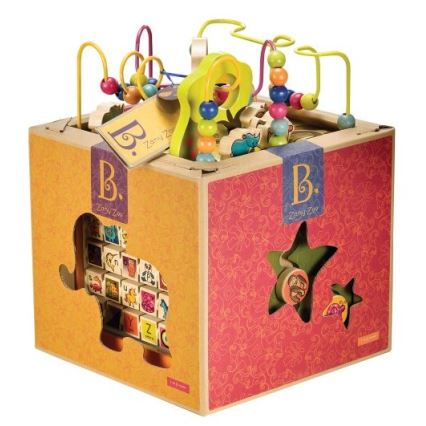 B-Toys - Cubo interactivo Zoo madera de caucho