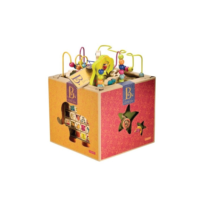 B-Toys - Cubo interactivo Zoo madera de caucho