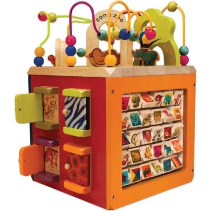 B-Toys - Cubo interactivo Zoo madera de caucho